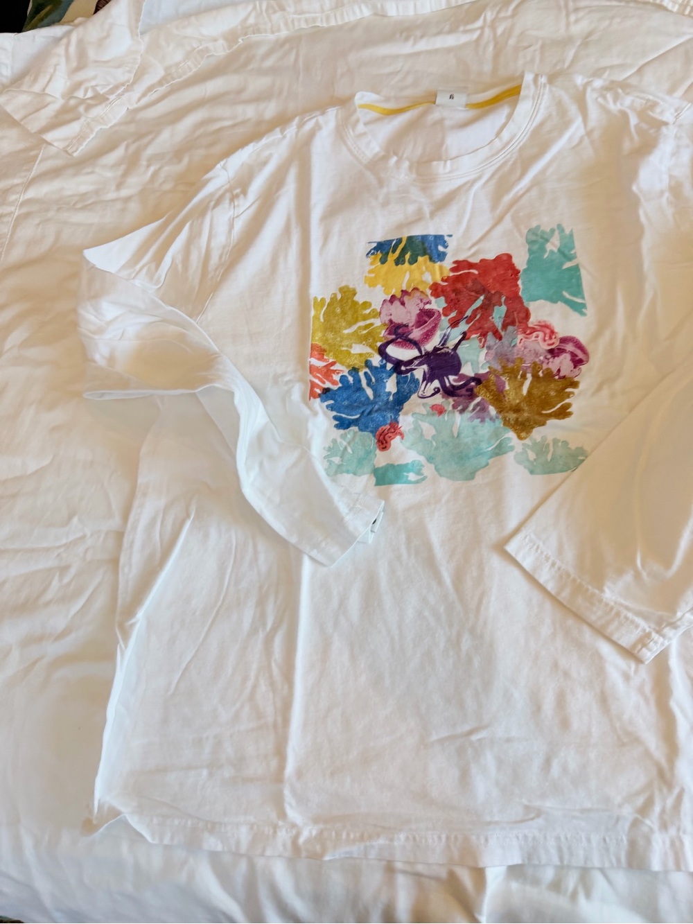 Bonobos White Long-Sleeve Tee with Multicolor Floral Graphic